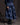Asymmetrischer Wickelrock / Jacquard blau gemustert