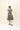 Weit schwingendes Kleid / Junglemuster darknavy